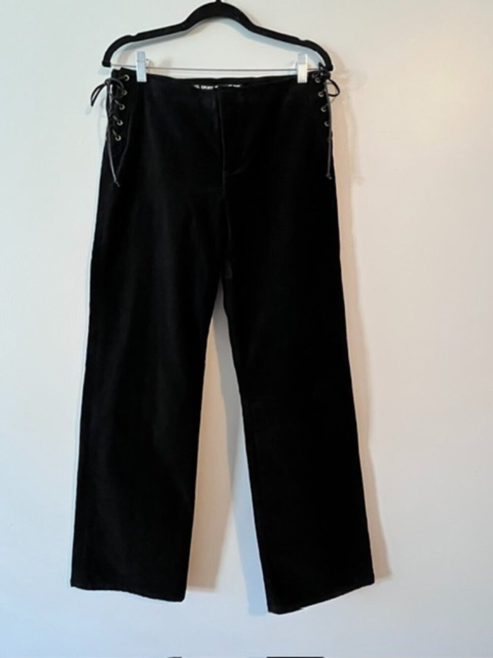 Vintage DKNY Jeans Y2K Low Rise Black Velvet Pants